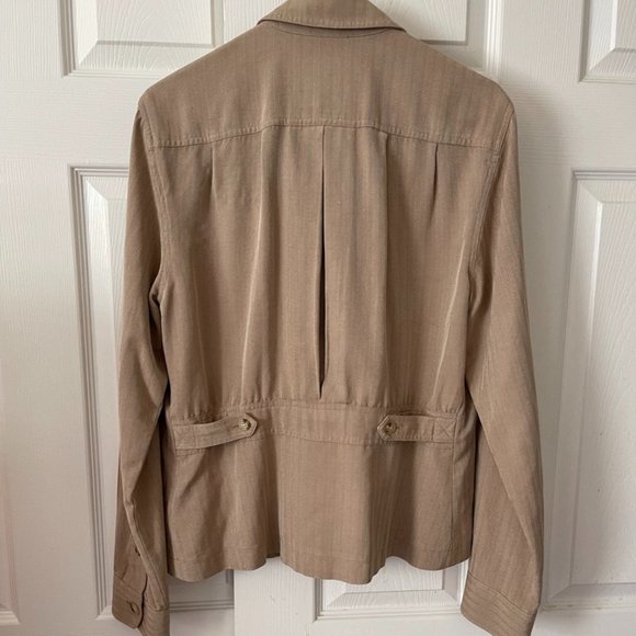 Ralph Lauren | Lightweight Silk Tan Jacket - Picture 3 of 12